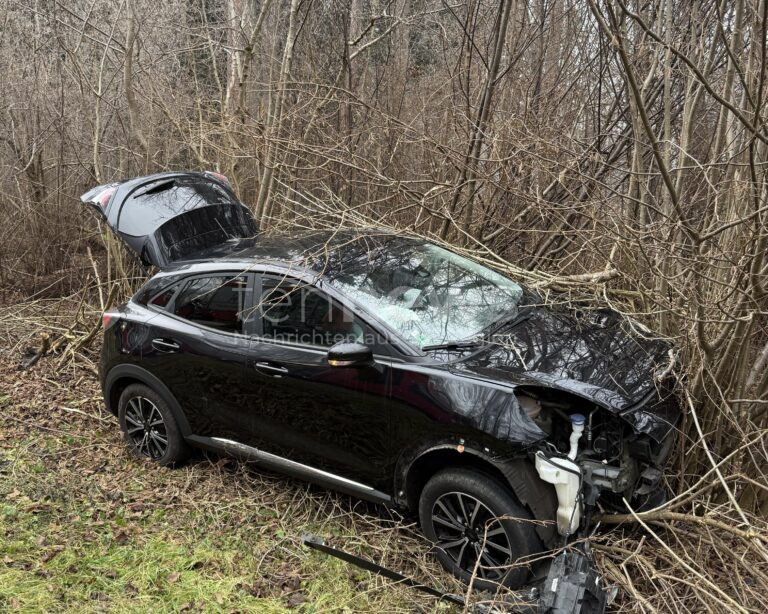 🚗 Unfall auf der B300: Ford gerät in Gegenverkehr, Audi weicht aus. Fahrer leicht verletzt, B300 bei Waidhofen kurzzeitig gesperrt.